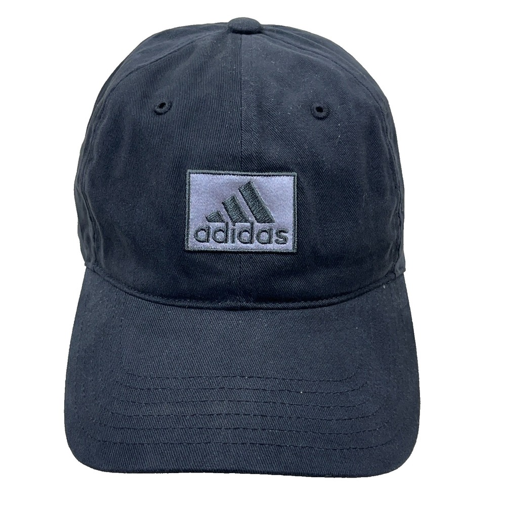 Adidas Hat Cap Strap Back Black Gray Spell Out Dad Clima Llite Dad Basic Mens